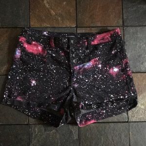 Galaxy Print High Rise Shorts